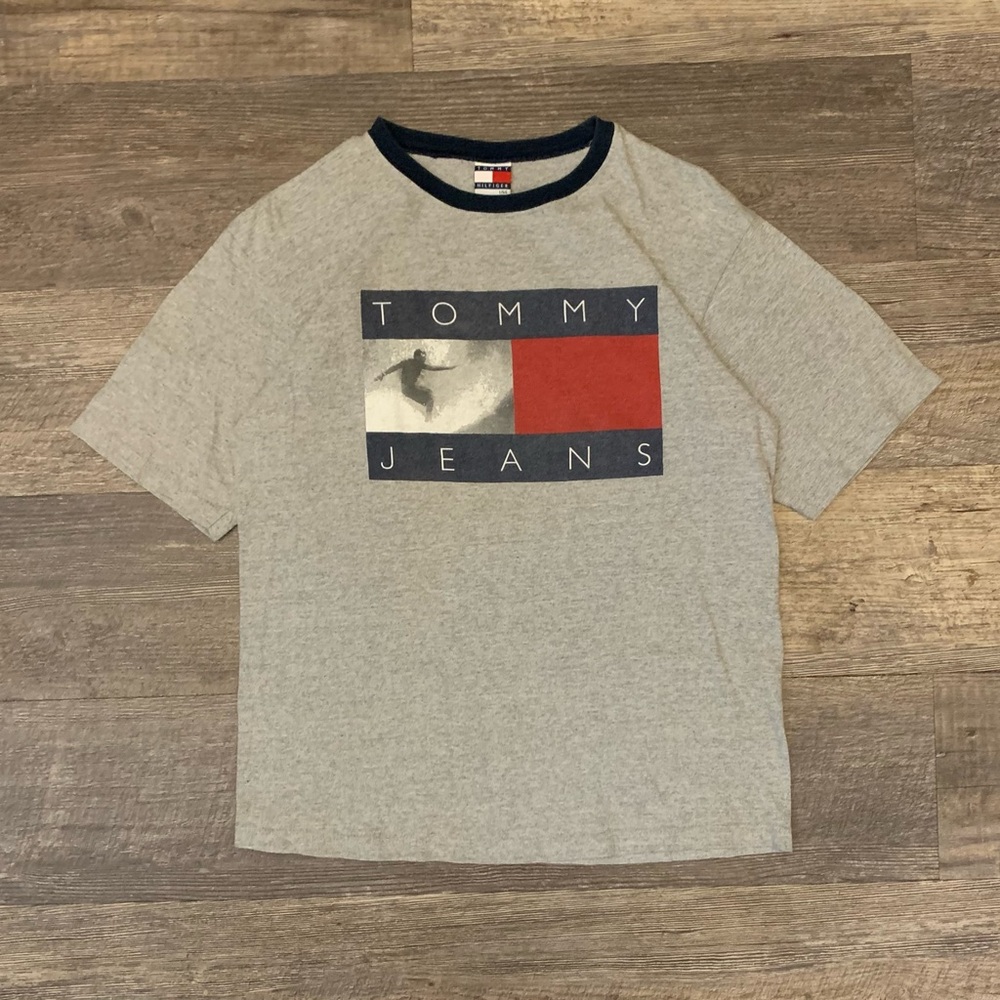 Vintage 2000s Tommy Hilfiger Surfer Box Logo T-Shirt